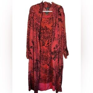Citron of Santa Monica Silk Blend Maxi Dress and Cardigan Size S